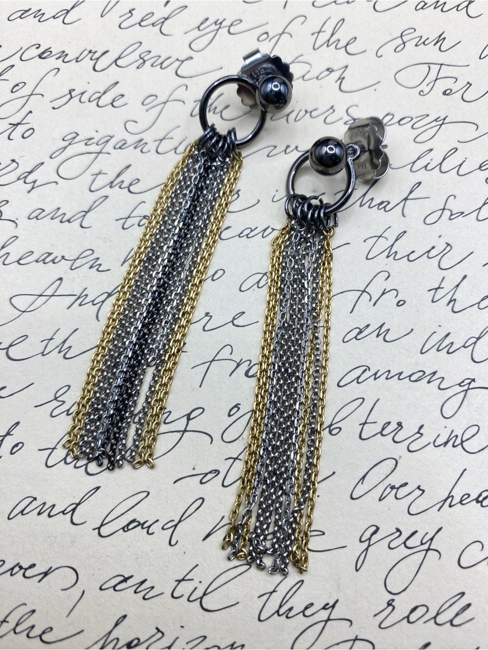 LIA SOPHIA Mixed Metal Chain Post Earrings